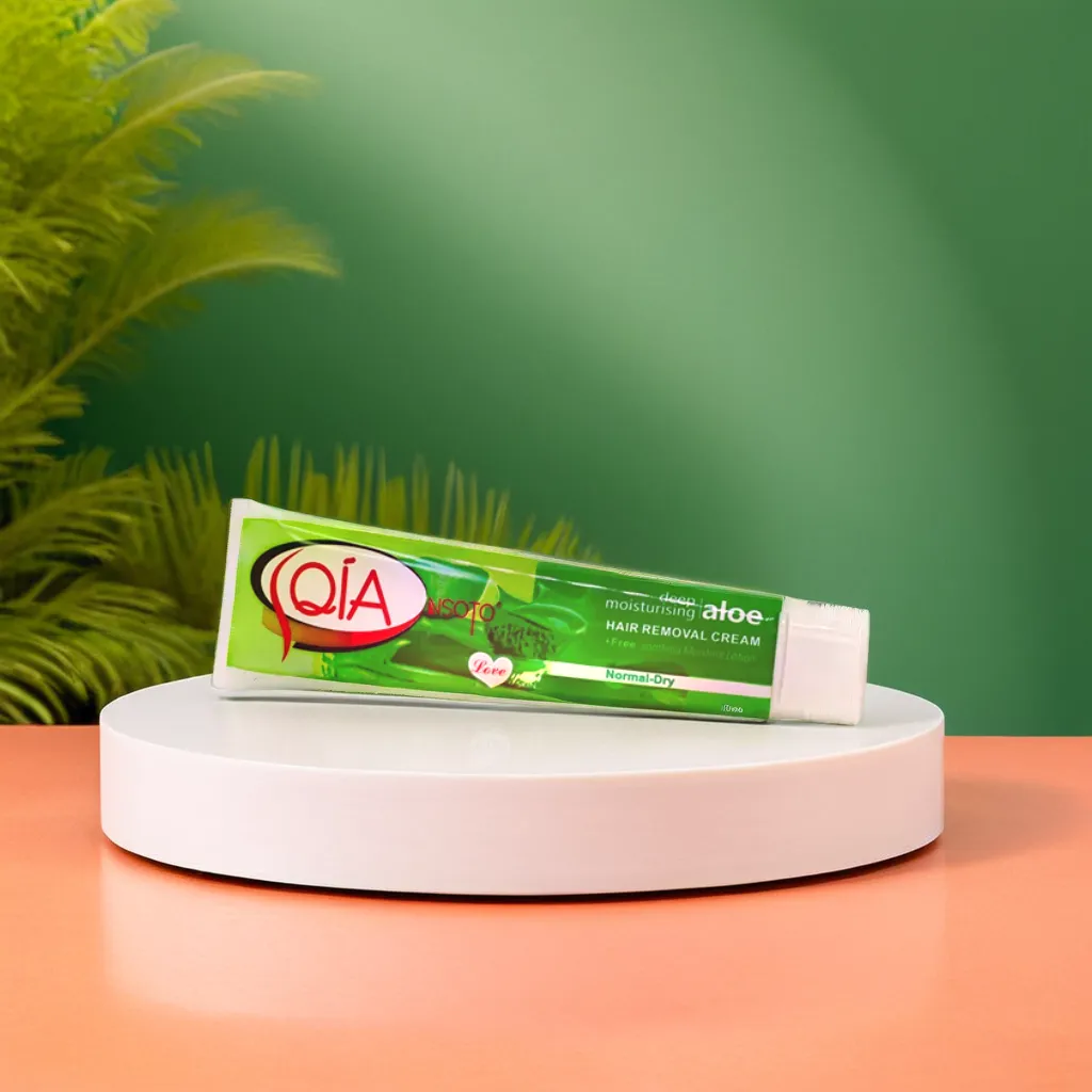 Qia Hair Removal Cream for All Skin Types, For Face, Armpits, Thighs, And Private Areas (Aloe)